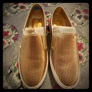 Michael Kors Gold Leather Loafer